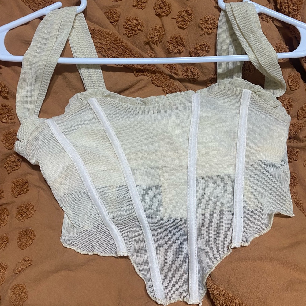 Sheer corset crop top